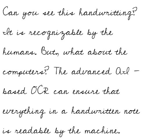hand written text